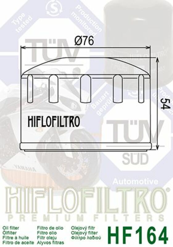 HIFLOFILTRO Oil Filter - HF164 HF164