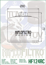 HIFLOFILTRO Racing oil Filter - HF124RC HF124RC