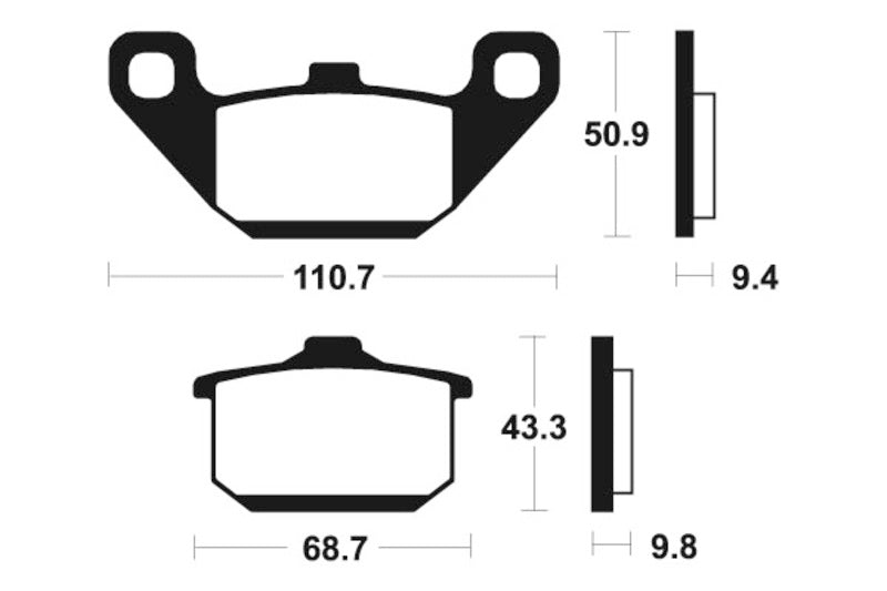 Tecnium Street Performance Sintered Metal Remblokken - MF57 1022800