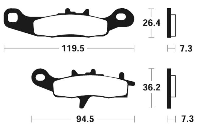 Tecnium Racing MX/ATV gesinterde metalen remblokken - Mor226 1022962