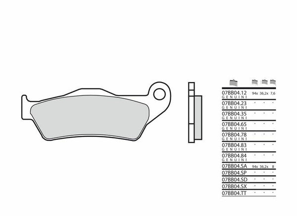 Brembo Off - Road Sintered Metal Brake Pads - 07BB04SX 07BB04SX