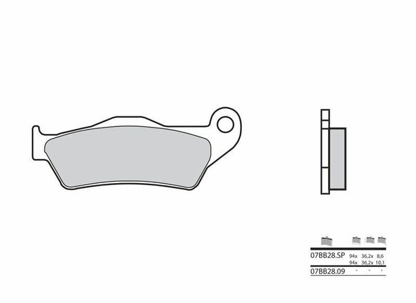 Brembo Street Sintered Metal Brake Pads - 07BB28SP 07BB28SP
