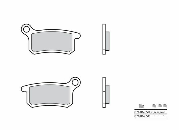 Brembo Off - Road Sintered Metal Brake Pads - 07GR69SX 07GR69SX