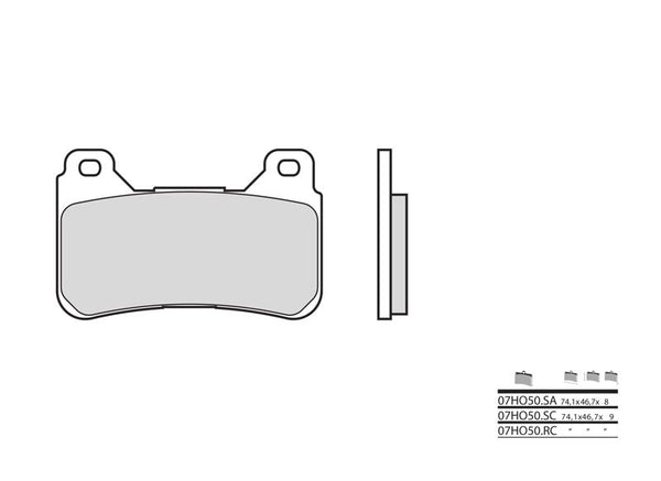 Brembo Street Sintered Metal Brake Pads - 07HO50LA 07HO50LA