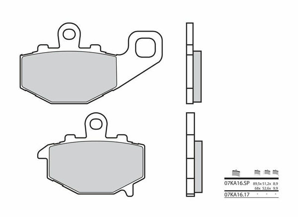 Brembo Street Sintered Metal Brake Pads - 07KA16SP 07KA16SP