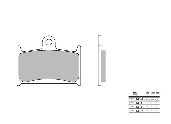 Brembo Street Sintered Metal Brake Pads - 07SU14LA 07SU14LA