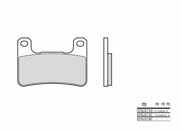 Brembo Street Sintered Metal Brake Pads - 07SU27SA 07SU27SA