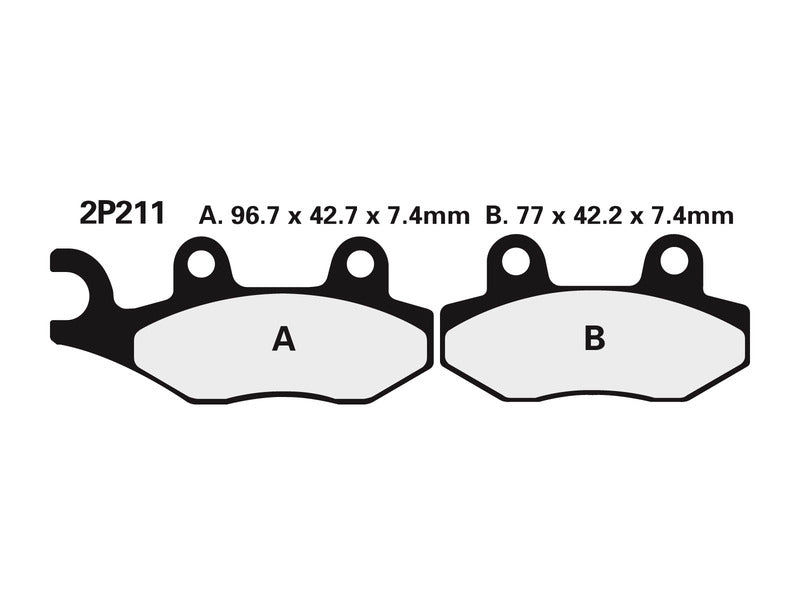 NISSIN Street Semi-Metallische Remblokken - 2P-211NS 2P-211NS 