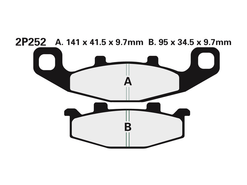 NISSIN Street Semi-Metallische Remblokken - 2P-252NS 2P-252NS 