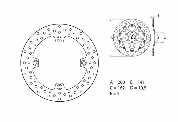 Brembo seriële ronde vaste remschijf 68B407A0
