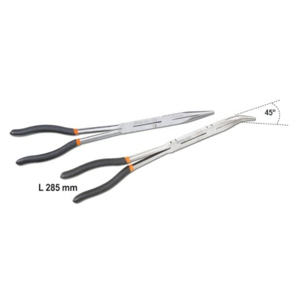 Beta Set of 2 Extra-Long Knurled Double Swivel Nose Pliers 010090060
