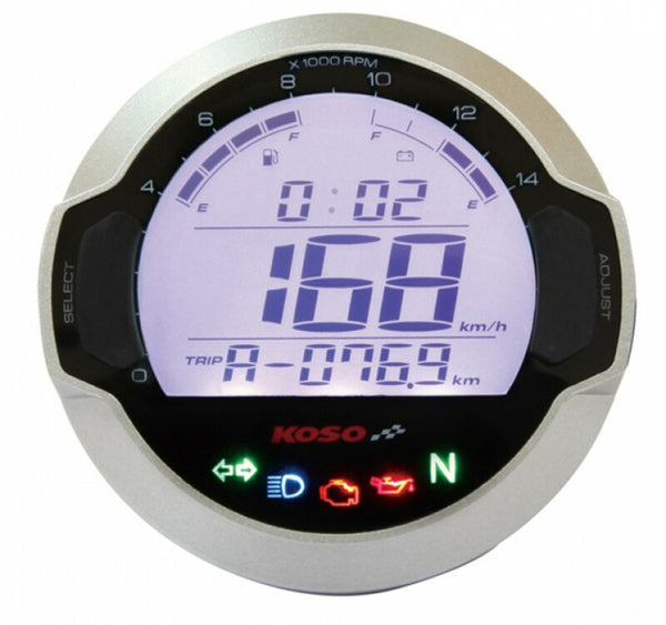 Koso D64 GP-stijl Universal Round Multifunction Lcd Lcd Digital Meter BB642W10
