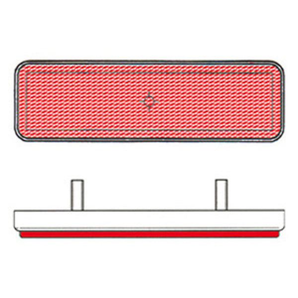 V Parts Retro-Reflector Rectangular 96x27mm Red 8158