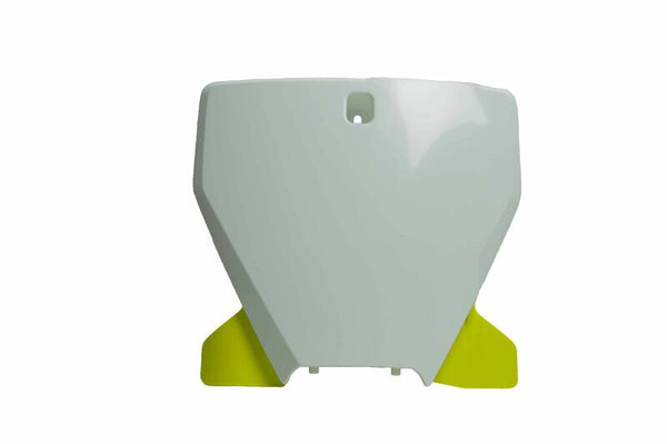 Racetech voorste nummerplaat Wit/gele Husqvarna TC/FC R-TBHSQBNGQ19