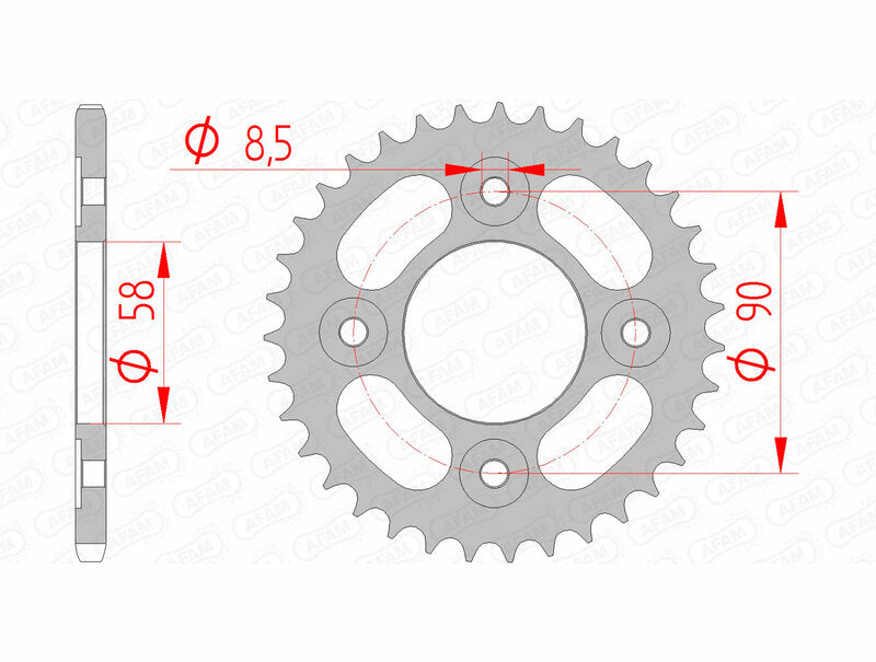 AFAM Steel Standard Achter Sprock 10117 - 420