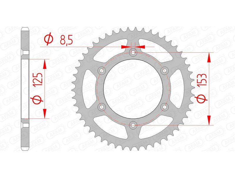 AFAM Steel Standard Achter Sprock 10212 - 520