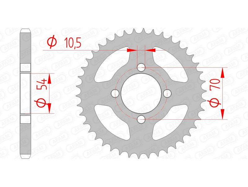 AFAM Steel Standard Achter Sprock 10229 - 428