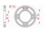 AFAM Steel Standard bakdrev 10505 - 530, kompatibelt med Honda CB 550 F Super Sport och CB 550 K Four 1977. Precisionsdesign för långvarig prestanda.