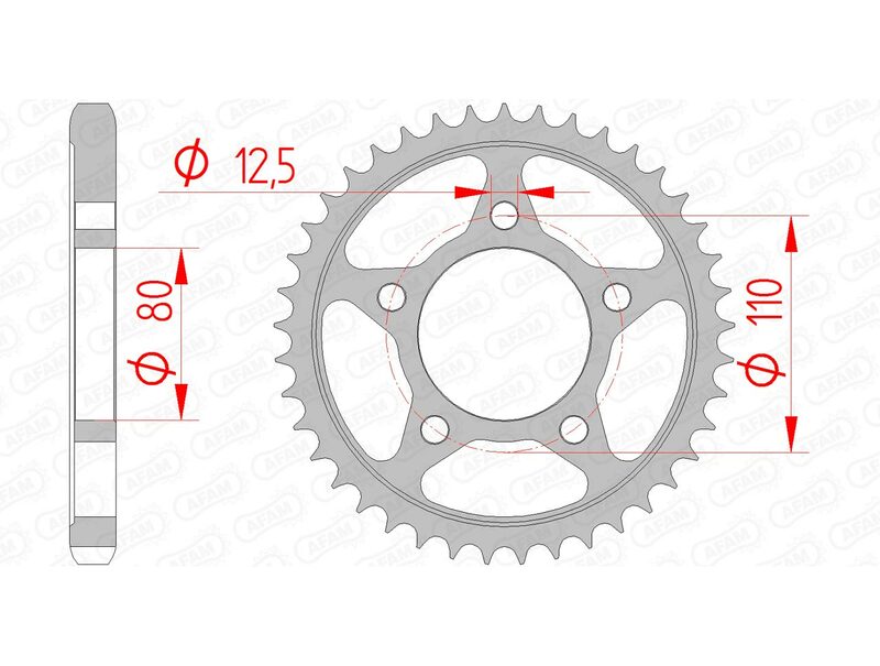 AFAM Steel Standard Achter Sprock 10605 - 530