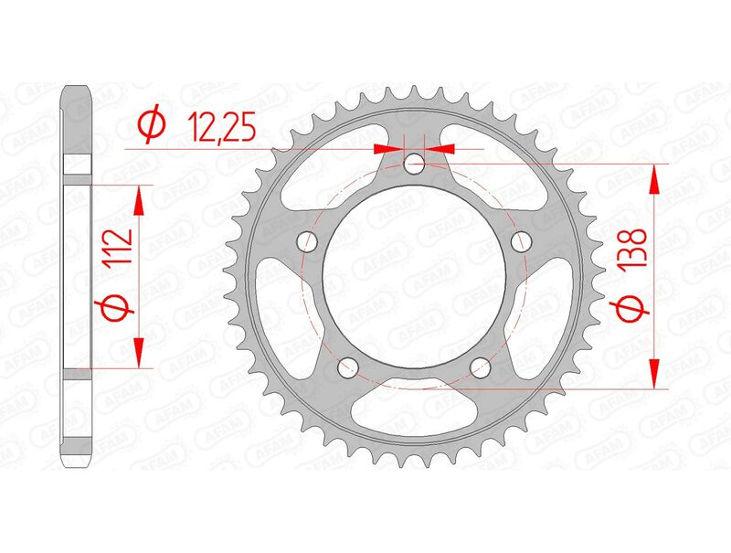 AFAM Steel Standard Achter Sprock 10613 - 525