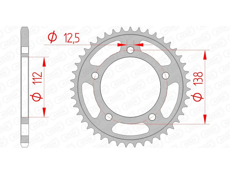 AFAM Steel Standard Achter Sprock 10627 - 520