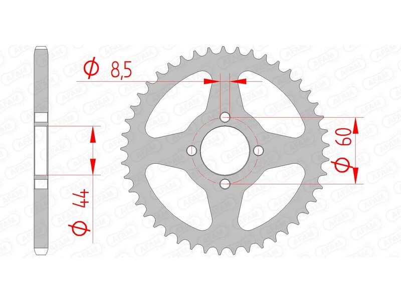 AFAM Steel Standard Achter Sprock 12100 - 420