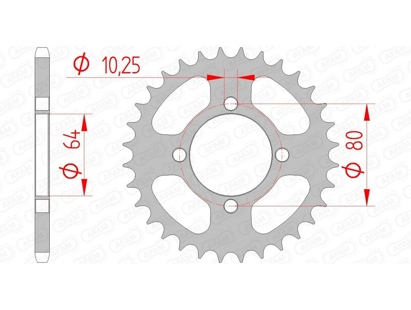 AFAM Steel Standard Achter Sprock 12214 - 520