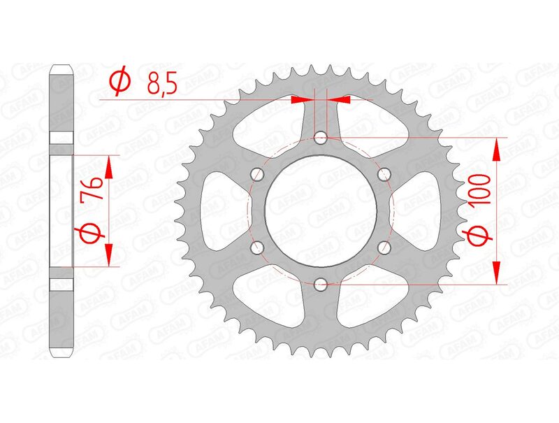 AFAM Steel Standard Achter Sprock 12227 - 428