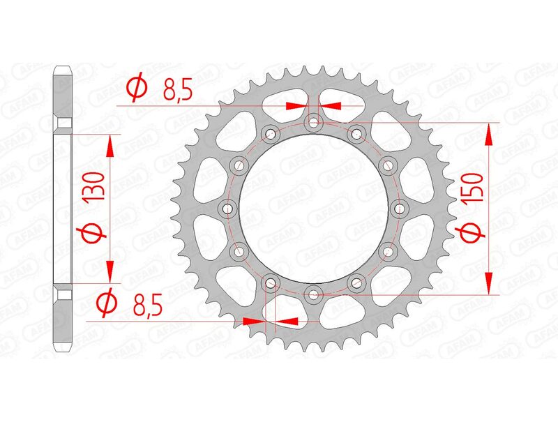 AFAM Steel Standard Achter Sprock 12323 - 520