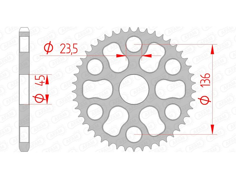 AFAM Steel Standard Achter Sprock 12325 - 428