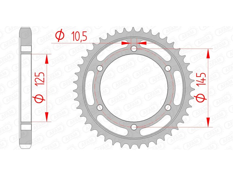 AFAM Steel Standard Achter Sprock 12601 - 530