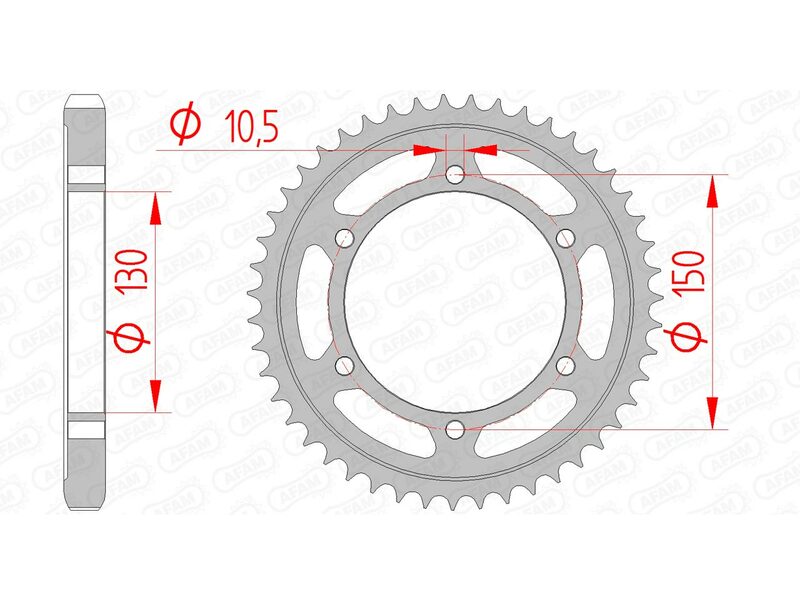 AFAM Steel Standard Achter Sprock 12801 - 530