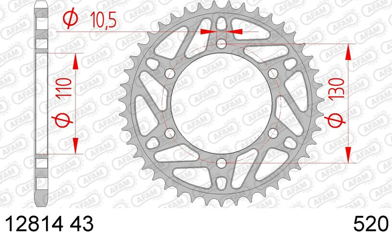 AFAM Steel Standard Achter Sprock 12814 - 520