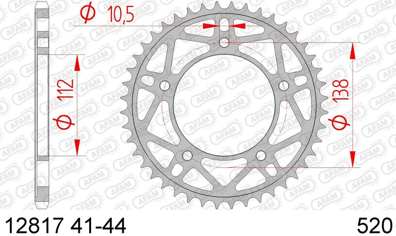 AFAM Steel Standard Achter Sprock 12817 - 520