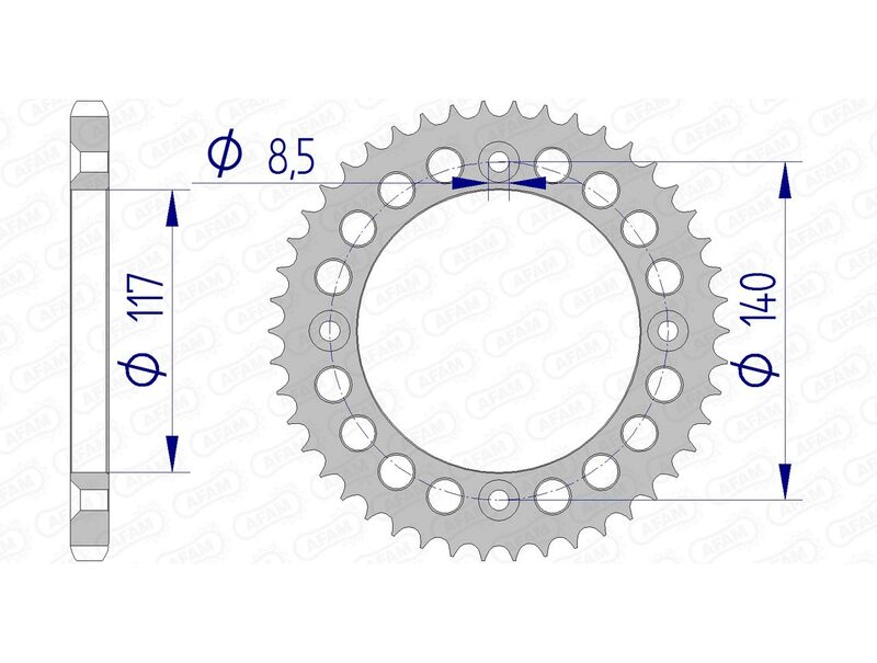 AFAM Aluminium Ultra - Light Hard ANODIVIED ACHTER Spropet 13108 - 428