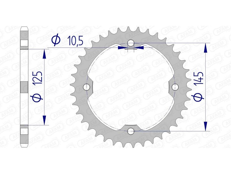 AFAM aluminium achterste tandwiel 13407 - 520