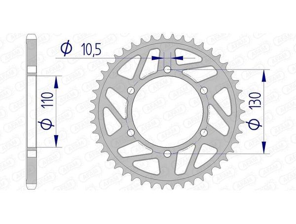 AFAM aluminium achterste tandwiel 13814 - 520 13814-49
