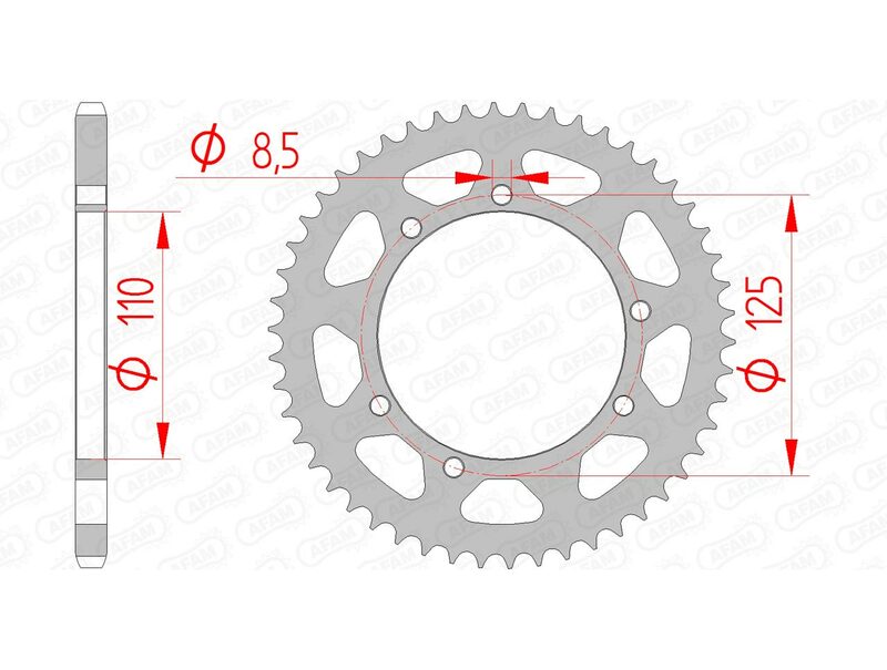 AFAM Steel Standard Achter Sprock 14109 - 420