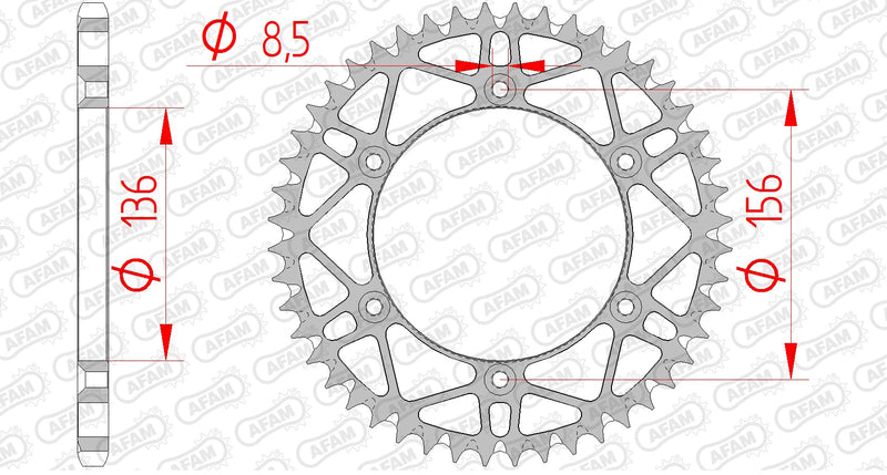 AFAM Steel Self - Achterste Sprock 14206 - 520