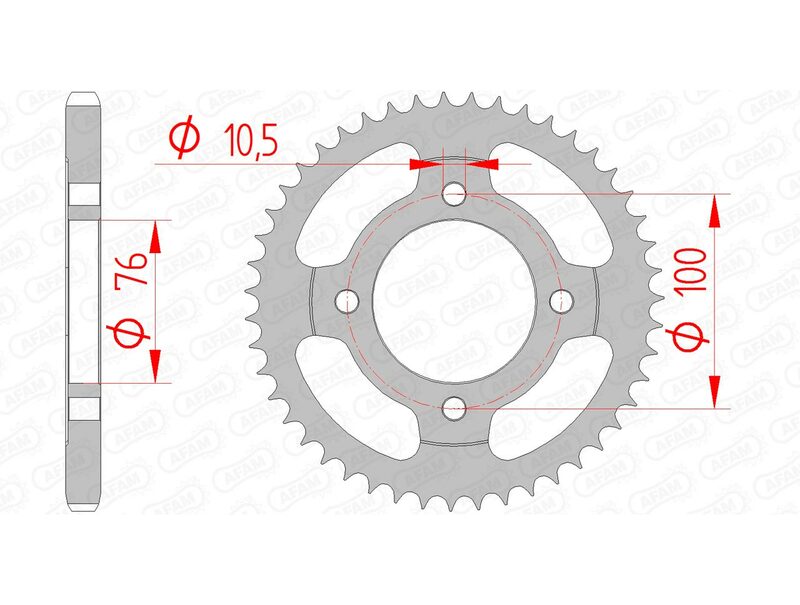 AFAM Steel Standard Achter Sprock 14208 - 428