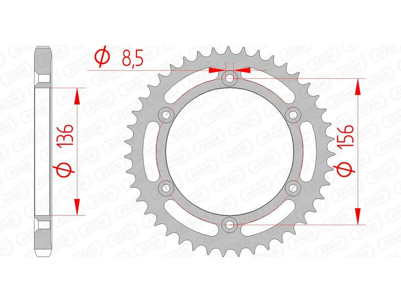 AFAM Steel Standard Rear Sprock 14506 - 525