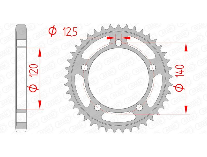 AFAM Steel Standard Achter Sprock 14911 - 530