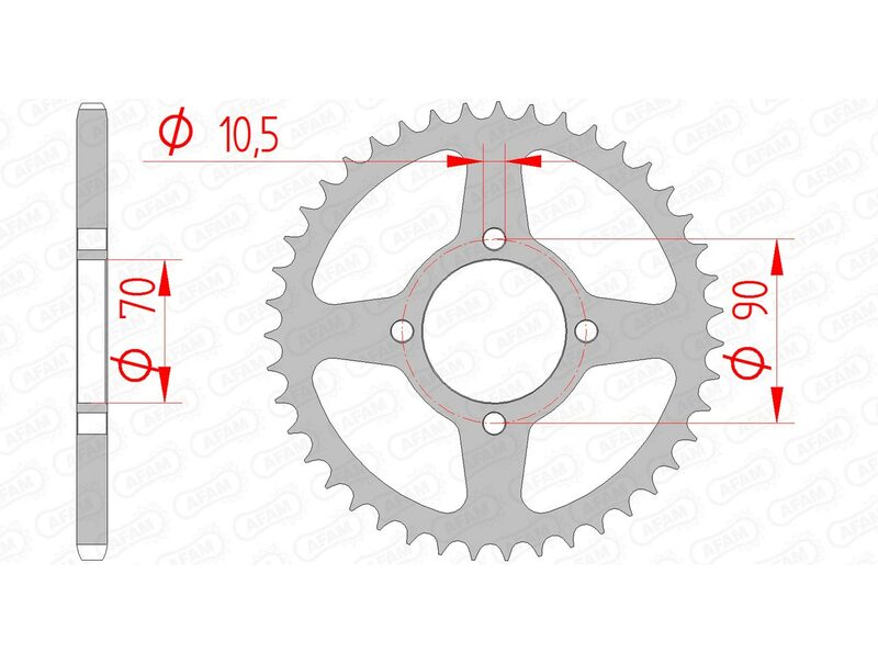 AFAM Steel Standard Achter Sprock 16310 - 520