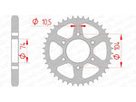 AFAM Steel Standard bakdrev 16401 - 530, kompatibelt med Kawasaki Z 400, Z 550 och Z 650. Precisionsdesign för pålitlig kraftöverföring.