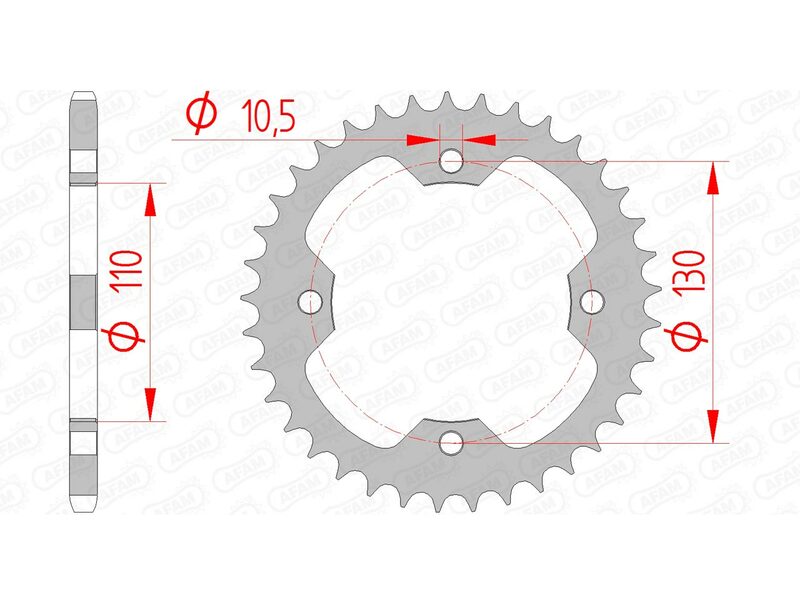 AFAM Steel Standard Achter Sprock 16406 - 520