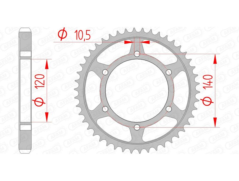 AFAM Steel Standard Achter Sprock 16603 - 530