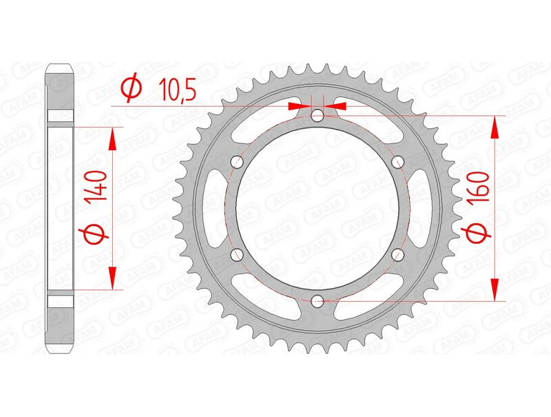 AFAM Steel Standard Achter Sprock 16701530