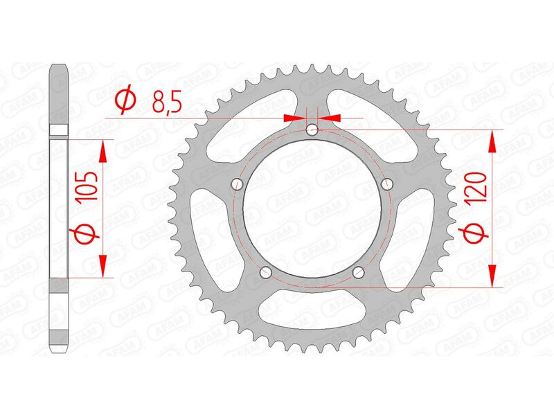 AFAM Steel Standard Achter Sprock 35103 - 420