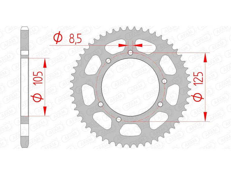 AFAM Steel Standard Achter Sprock 47103 - 420