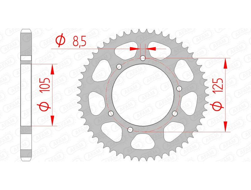 AFAM Steel Standard Achter Sprock 47200 - 428